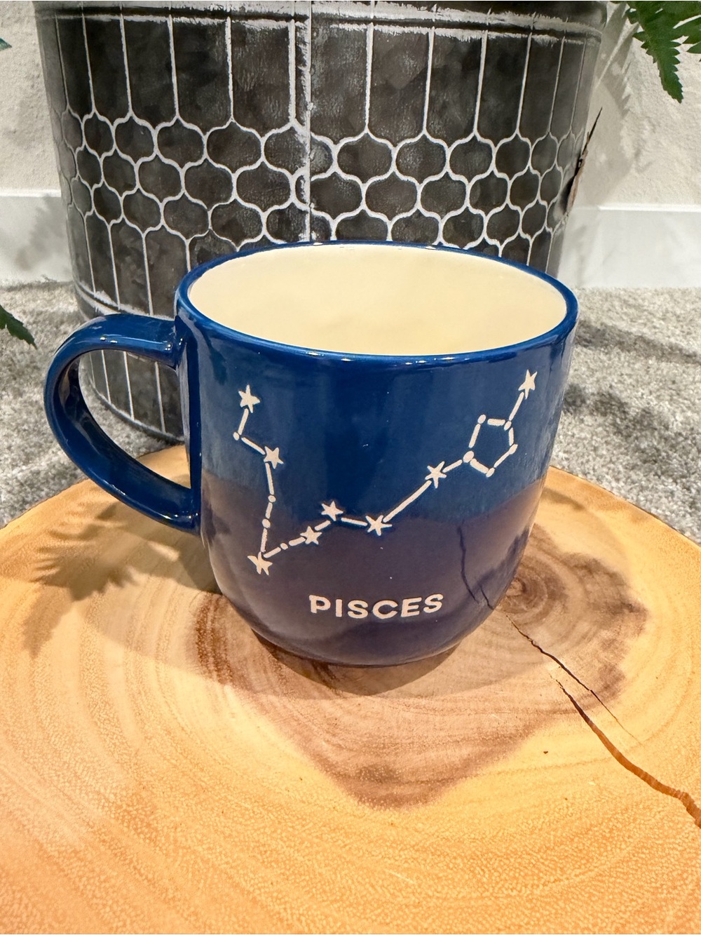 Pisces Constellation Ceramic Mug - Blue